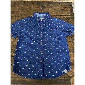 Paper Denim & Cloth Boys Dinosaurs Short Sleeve Button Shirt - Size 5